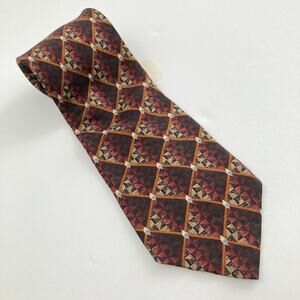 Vintage Deadstock Oscar de la Renta Neckwear 100% Silk Geometric Print Wide Tie